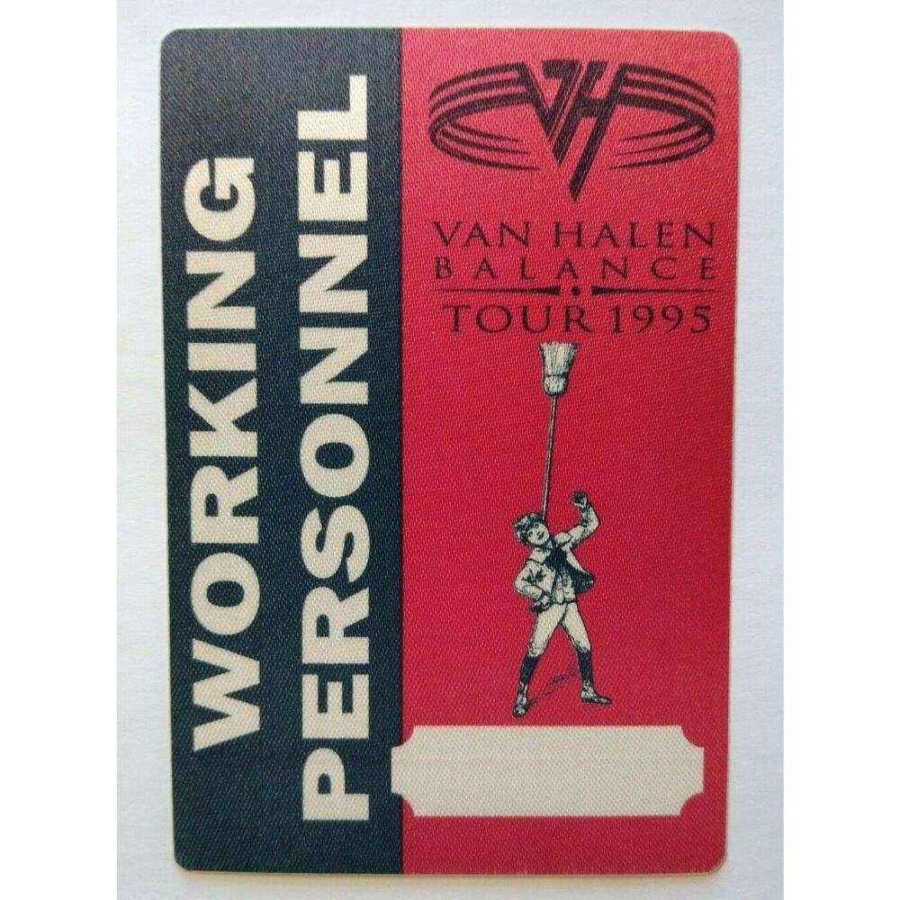 Van Halen Balance Cloth Backstage Pass Working Personnel Tour Original 1995 Red